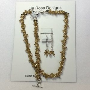 FINAL SALE PRICE Yellow Glass & Swarovski Crystal Jewelry Set